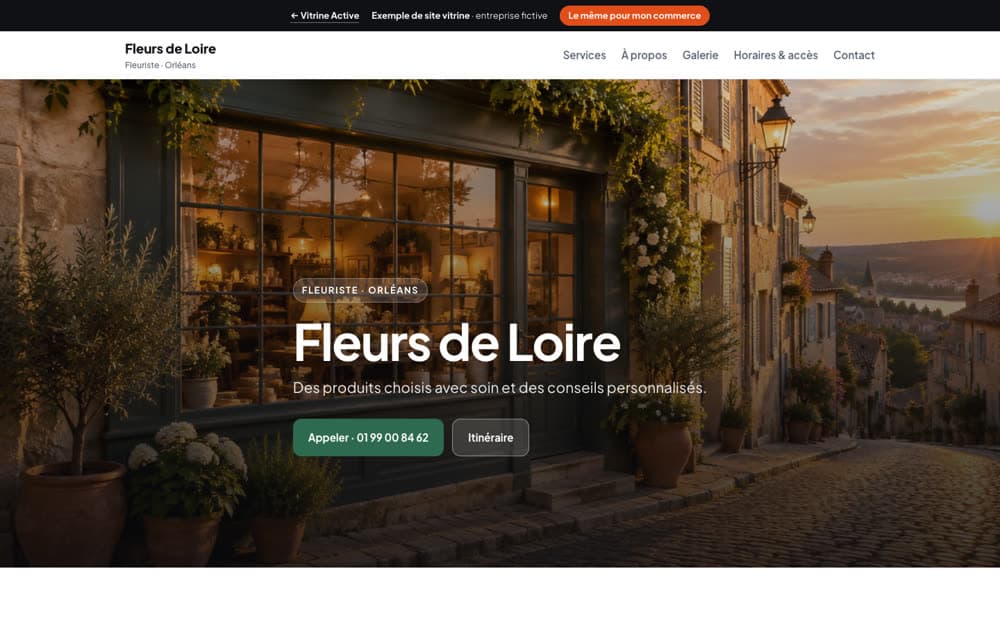 Aperçu du site d’exemple Fleurs de Loire