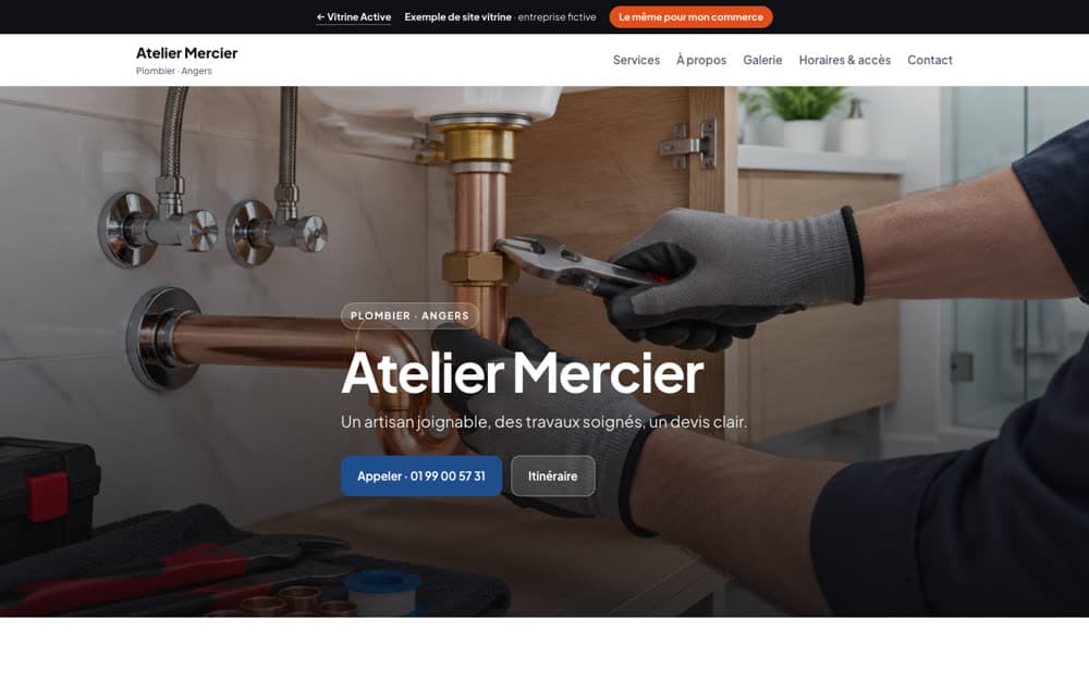 Aperçu du site d’exemple Atelier Mercier